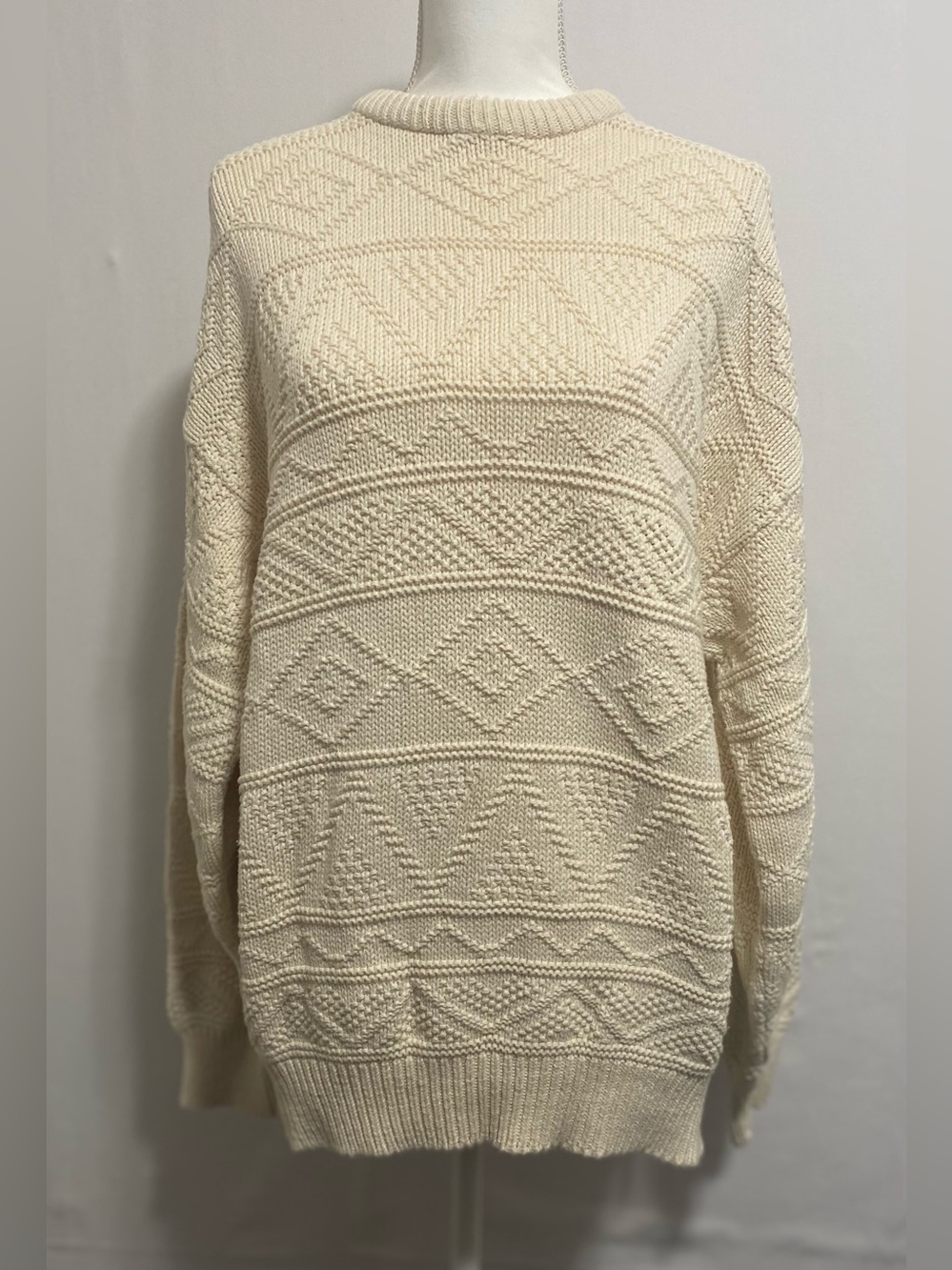Vintage Van Heusen Cream Textured Sweater